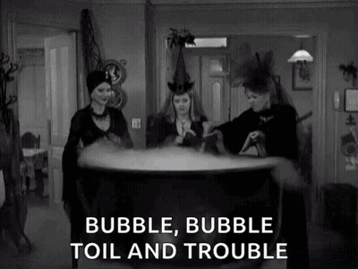 Three Witches Preparing Potion GIF