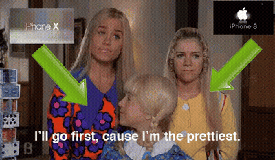 Three Women Are Standing Next To Each Other And One Of Them Says I 'Ll Go First GIF