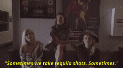 Three Women Couch Sometimes We Take Tequila Shots GIF