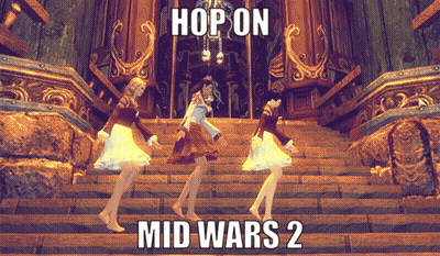 Three Women Dancing On Stairs Hop On Mid Wars 2 GIF