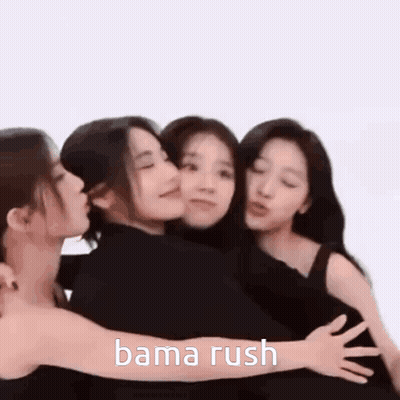 Three Women Hugging Bama Rush GIF
