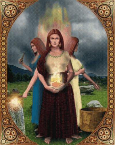 Three Women In Field With Circular Frame GIF