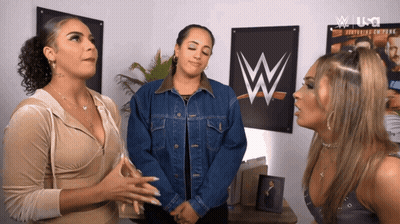 Three Women In Front Of W Logo GIF