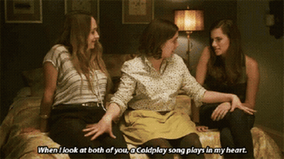 Three Women Listening To Coldplay GIF