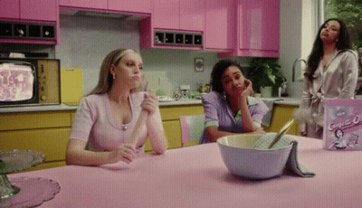 Three Women Sitting At Table With Crispette Oats GIF