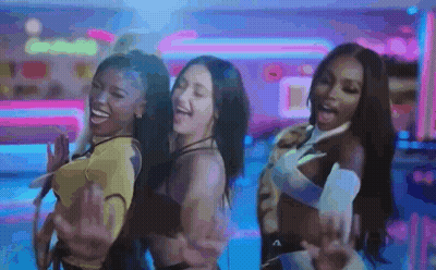 Three Women Standing Together GIF