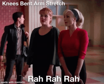 Three Women Stretching Knees And Arms GIF
