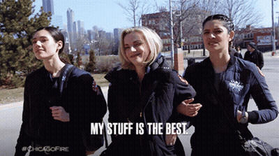 Three Women Walking Saying My Stuff Is Best GIF