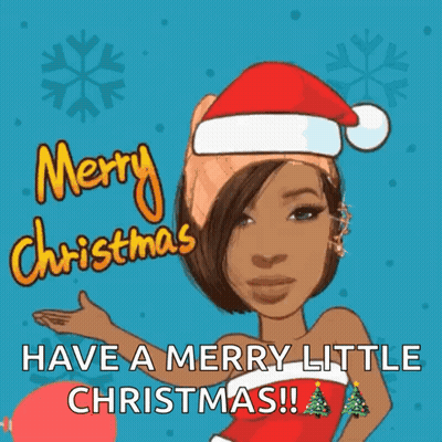 Three Women With Santa Hats Merry Little Christmas GIF