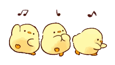 Three Yellow Chickens With Music Notes Sticker