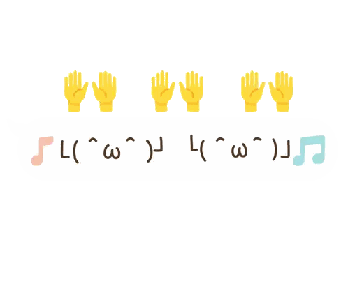 Three Yellow Hands Applauding Next To Music Note Sticker