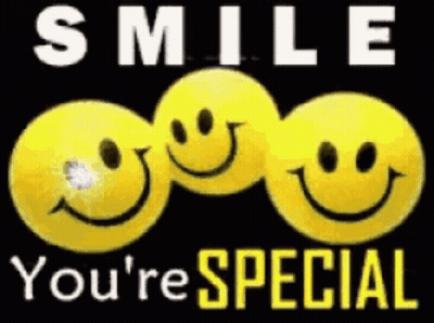 Three Yellow Smileys With Smile You're Special GIF