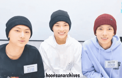 Three Young Men In Beanies And Hoodies Hoonsunarchives GIF