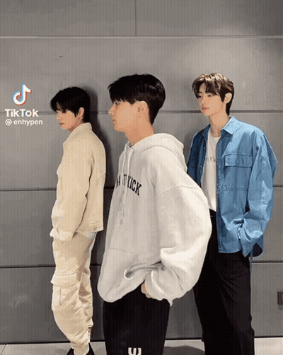 Three Young Men With TikTok Text GIF