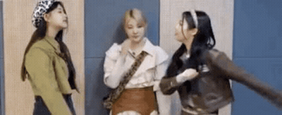Three Young Women Standing Next To Each Other GIF
