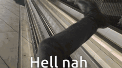 Thrilling Escalator Slide Hell Nah GIF