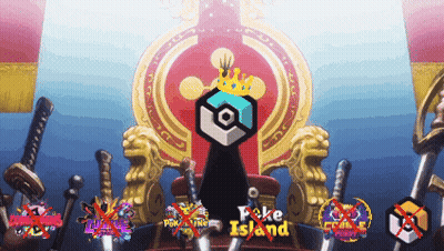 Throne With Crown Saying Poke Island GIF