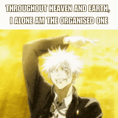 Throughout Heaven And Earth Alone Am The Organized One GIF