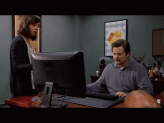 Throw Computer Ron Swanson And Man At Night GIF