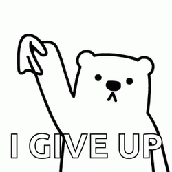 Throw In The Towel Animated Bear Giving Up GIF