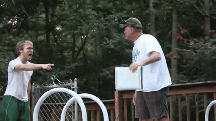 Throwing Computer On The Swimming Pool GIF