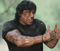 Thumb Up Rambo Triggered GIF