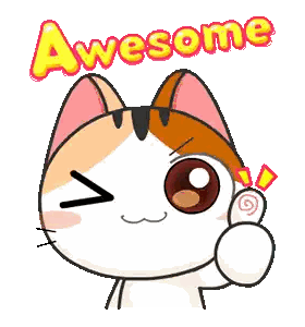 Thumbs Up Cat Saying Awesome Sticker