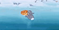 Thumper Gliding With Pizza GIF