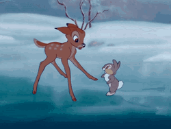 Thumper With Bambi On Ice GIF