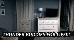 Thunder Buddy For Life Bear Runs To Bed GIF