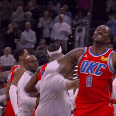Thunder Player Helped Off Court By Referee GIF