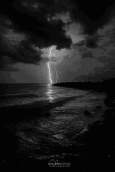 Thunderstorm Lightning Strikes On Lake GIF
