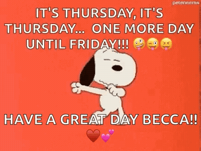 Thursday One More Day Until Friday GIF