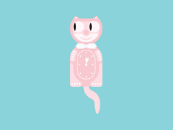 Tick Tock Grandfather Clock Pink Cat GIF