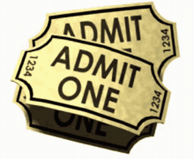 Ticket Saying Admit One GIF