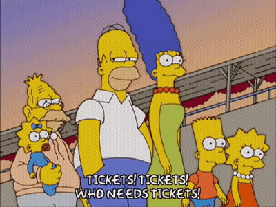 Tickets Tickets Who Needs Tickets Homer Simpson Family GIF