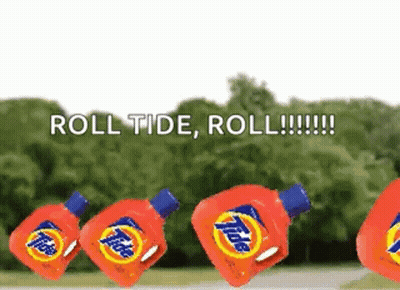 Tide Laundry Detergent Bottles Lined Up GIF