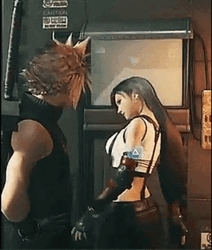 Tifa And Cloud Elbow Bump GIF