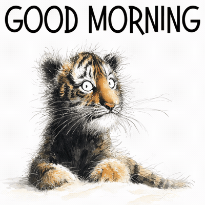 Tiger Cub Saying Good Morning GIF
