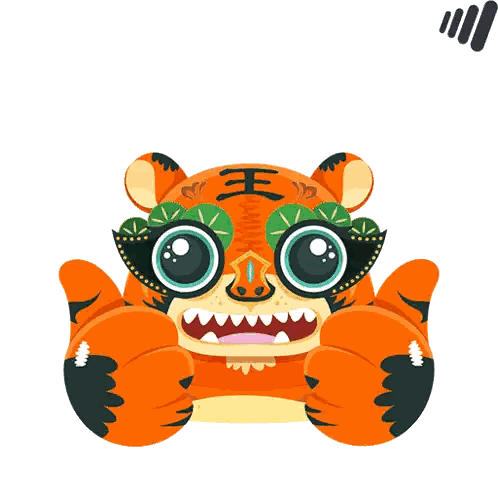 Tiger Giving Thumbs Up Boleh Sticker