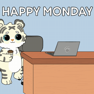 Tiger Holding Ice Cream Cone Happy Monday GIF