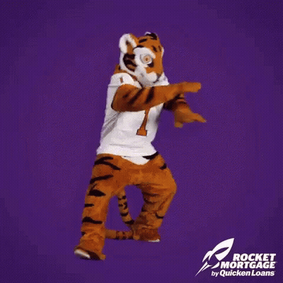 Tiger Mascot Dancing Saying No Good GIF