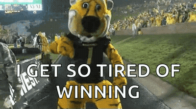 Tiger Mascot Says I Get So Tired Of Winning GIF