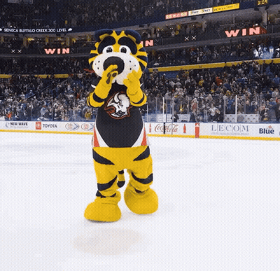 Tiger Mascot Standing On Ice GIF
