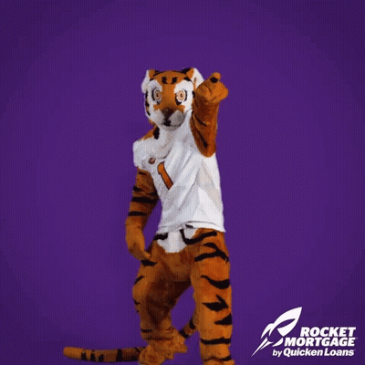 Tiger Mascot Wearing Jersey Number One GIF