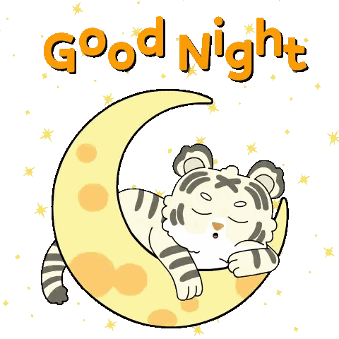 Tiger Sleeping On Crescent Moon Sticker