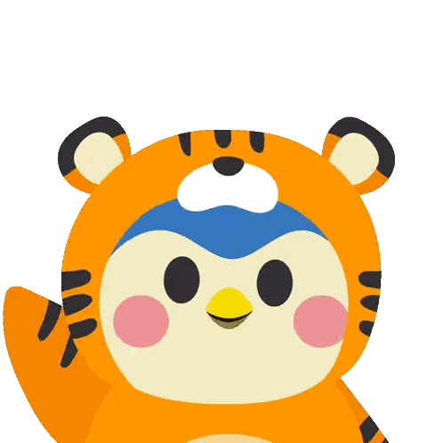 Tiger With Bird On Head Sticker