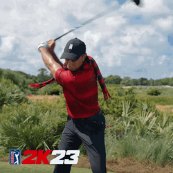 Tiger Woods Hitting Golf Toy Train Meme GIF