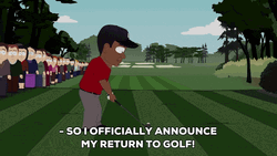 Tiger Woods Hitting The Golf South Park GIF