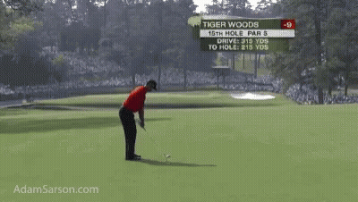 Tiger Woods Is Playing The 15Th Hole Par 5 GIF